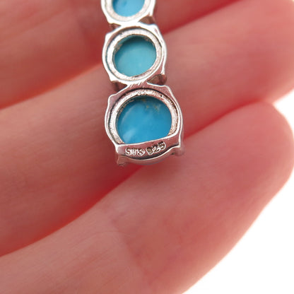 Chuck Clemency 925 Sterling Silver Real Turquoise & Tanzanite Dangle Earrings