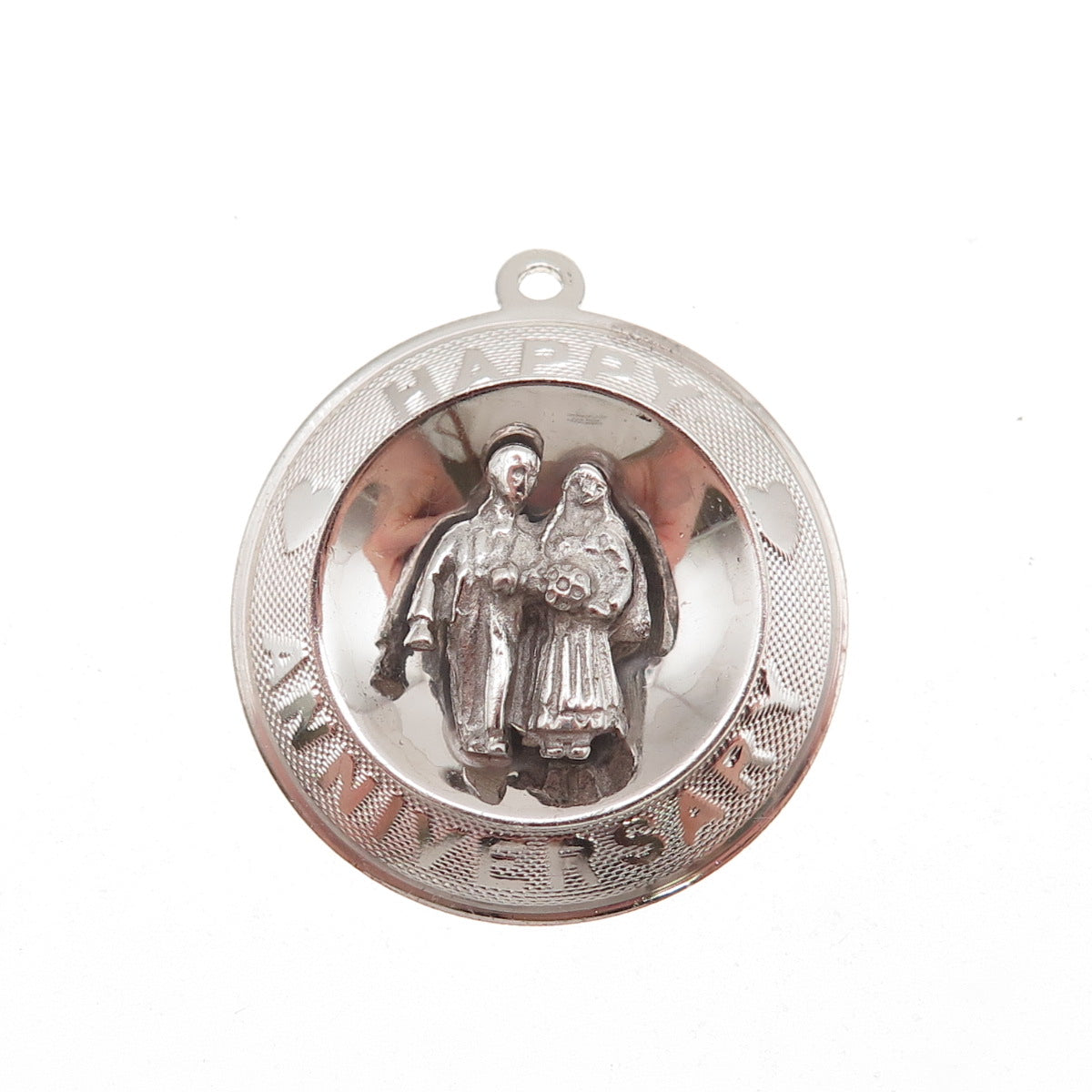 M&M Mark Mercy 925 Sterling Silver Vintage Happy Anniversary Charm Pendant
