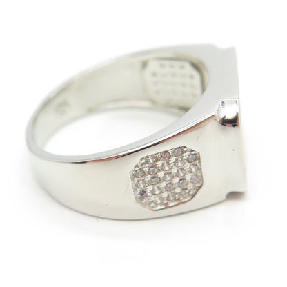 925 Sterling Silver Pave C Z Ring Size 11.25