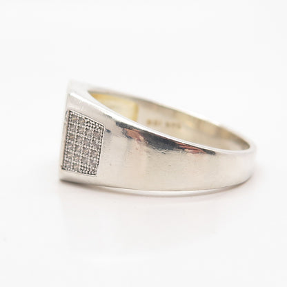 925 Sterling Silver Pave C Z Ring Size 13.25