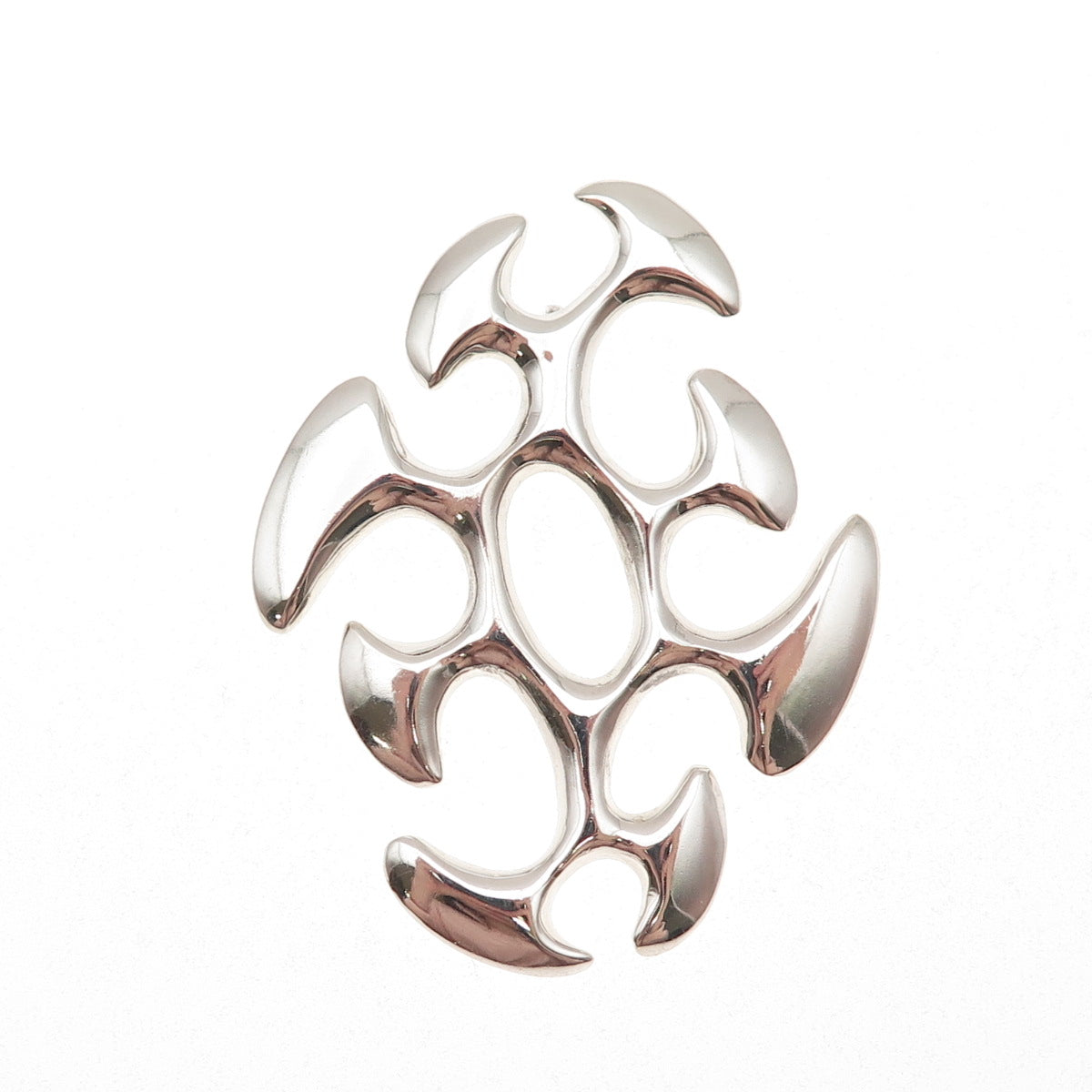 925 Sterling Silver Vintage Mexico Modernist Slide Pendant