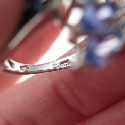 Chuck Clemency 925 Sterling Silver Real Blue Diamond & Tanzanite Ring Size 8.25