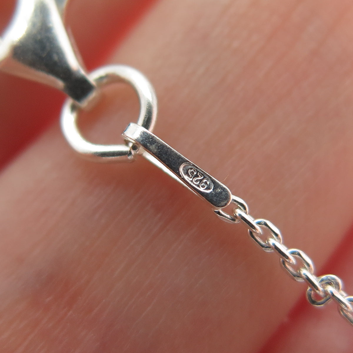 925 Sterling Silver Italy Diamond-Cut Bead Station Cable Anklet / Bracelet 10.5"