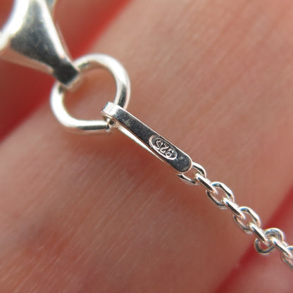 925 Sterling Silver Italy Diamond-Cut Bead Station Cable Anklet / Bracelet 10.5"