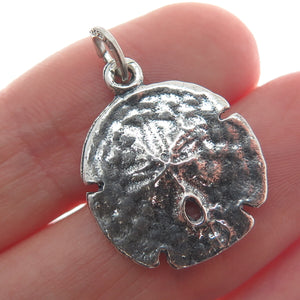 BEAU 925 Sterling Silver Vintage Sand Dollar Oxidized Minimalist Charm Pendant