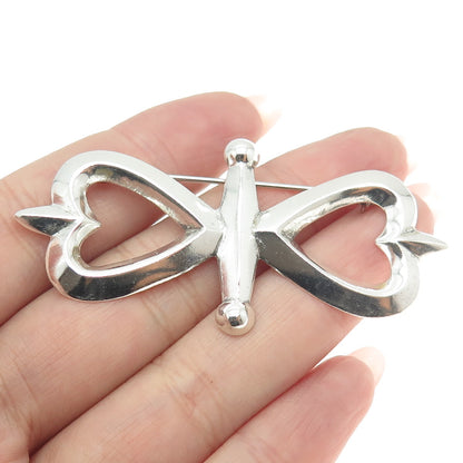 Old Pawn 925 Sterling Silver Vintage Southwestern Spade Tribal Pin Brooch