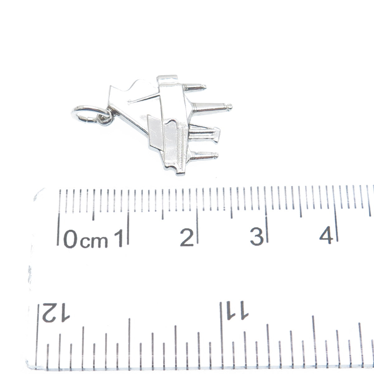 WELLS 925 Sterling Silver Vintage Grand Piano Minimalist Charm Pendant