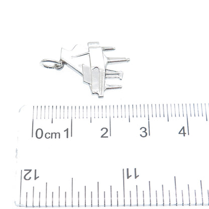 WELLS 925 Sterling Silver Vintage Grand Piano Minimalist Charm Pendant