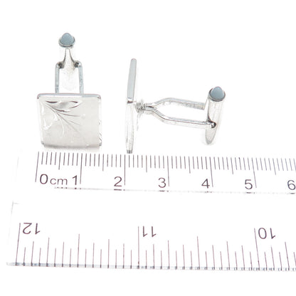 KREMENTZ 925 Sterling Silver Antique Art Deco Engraved Flower Cufflinks