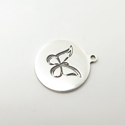 925 Sterling Silver USA Two In Town Butterfly Charm Pendant