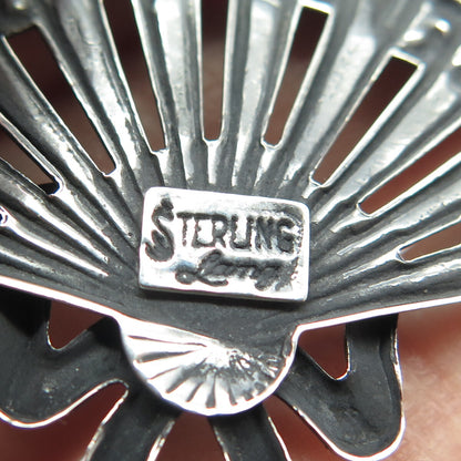 925 Sterling Silver Vintage Lang Fan Pin Brooch