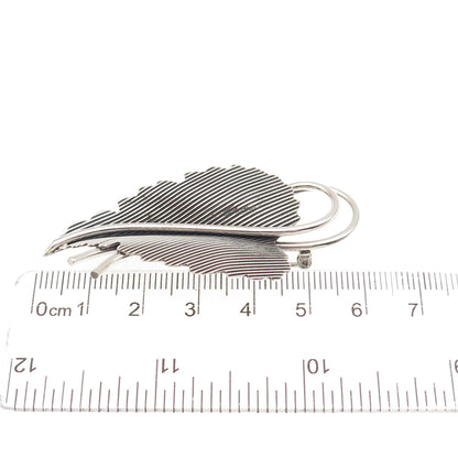 Danecraft 925 Sterling Silver Vintage Modernist Floral Oxidized Pin Brooch
