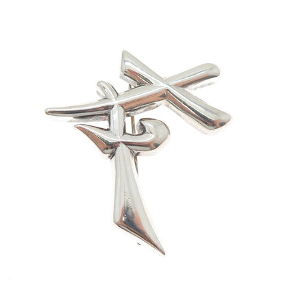 CHAPAL ZENRAY 925 Sterling Silver Vintage Friendship Modernist Pin Brooch