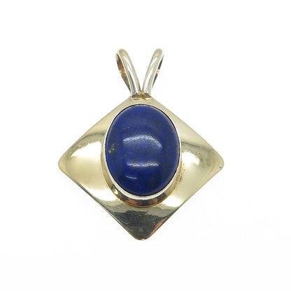 ROBERT & TERESA NILSSON 925 Sterling Silver Gold Plated Vintage Lapis Pendant