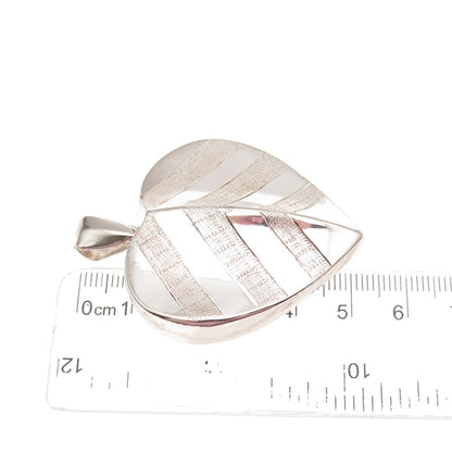 925 Sterling Silver Vintage Modernist Heart Pendant