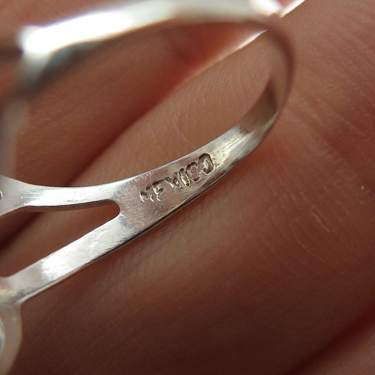 925 Sterling Silver Vintage Mexico Modernist Flower Ring Size 7