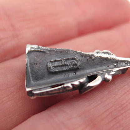 Prairie Fire Old Pawn Sterling Silver Vintage MOP Floral Tribal Charm Pendant