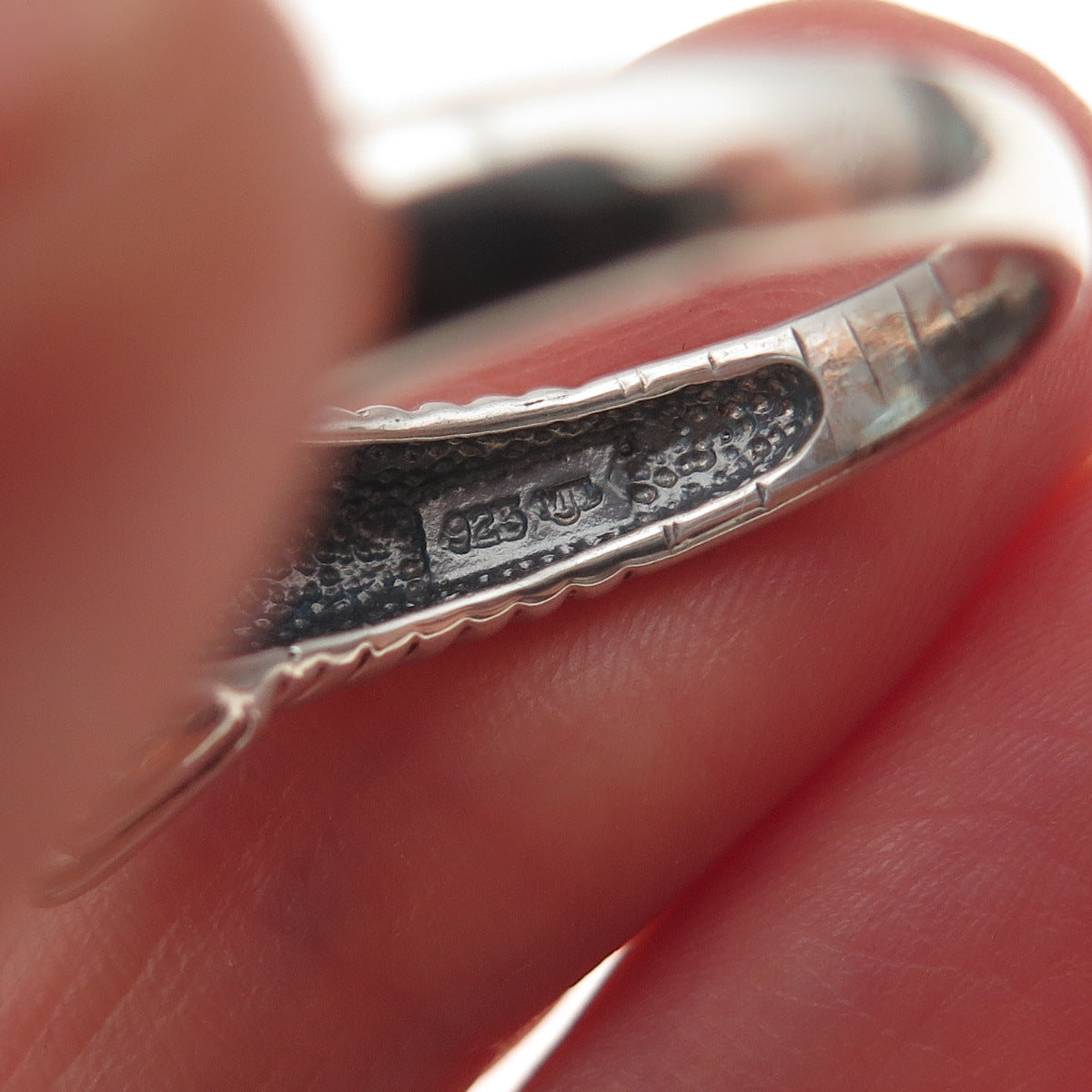 Tess Daly MJL 925 Sterling Silver Vintage Real Blue Topaz Oxidized Ring Size 8