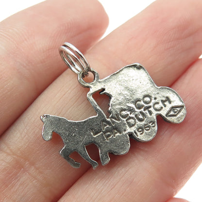 LANC CO. 925 Sterling Silver Vintage Dutch 1963 Horse Carriage Pendant