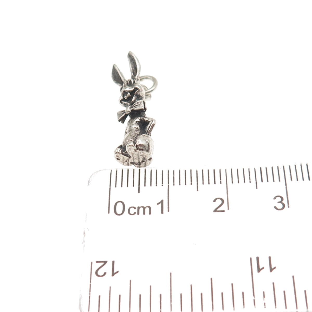 925 Sterling Silver Antique Art Deco Rabbit Movable Mini 3D Charm Pendant