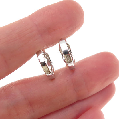 925 Sterling Silver Round-Cut C Z Interlocked Hoop Earrings