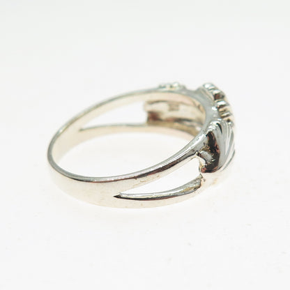 925 Sterling Silver Vintage Seashell Ring Size 8