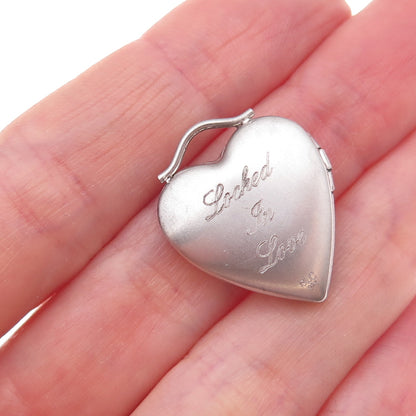 Select Jewelry 925 Sterling Silver Vintage Engraved Heart Locket Charm Pendant