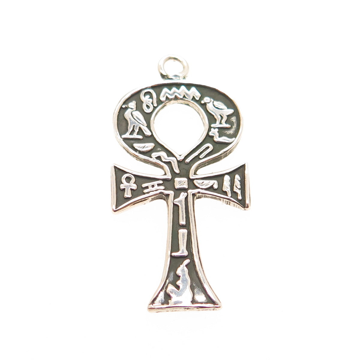 800 Silver Vintage Egyptian Ankh Symbols Pendant