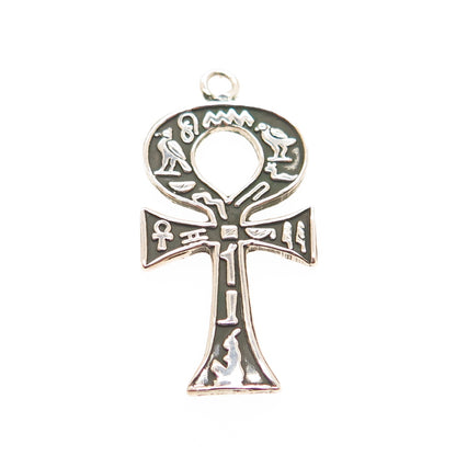 800 Silver Vintage Egyptian Ankh Symbols Pendant