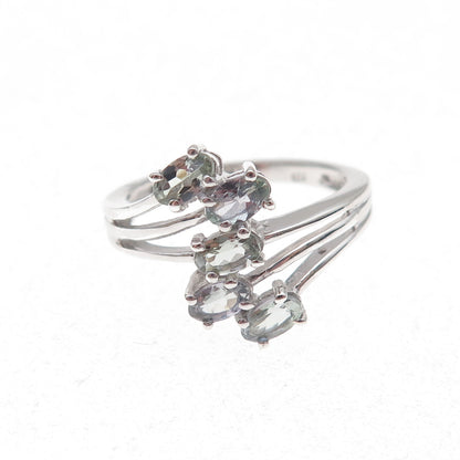 Chuck Clemency 925 Sterling Silver Real Oval-Cut Iolite Bypass Ring Size 8.25
