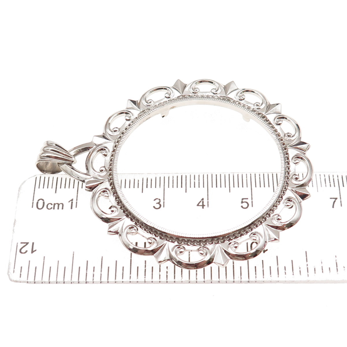 Rand & Paseka 925 Sterling Silver Vintage Morgan Coin Frame Holder Pendant