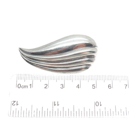 KRYPELL 925 Sterling Silver Vintage Modernist Petal Pin Brooch
