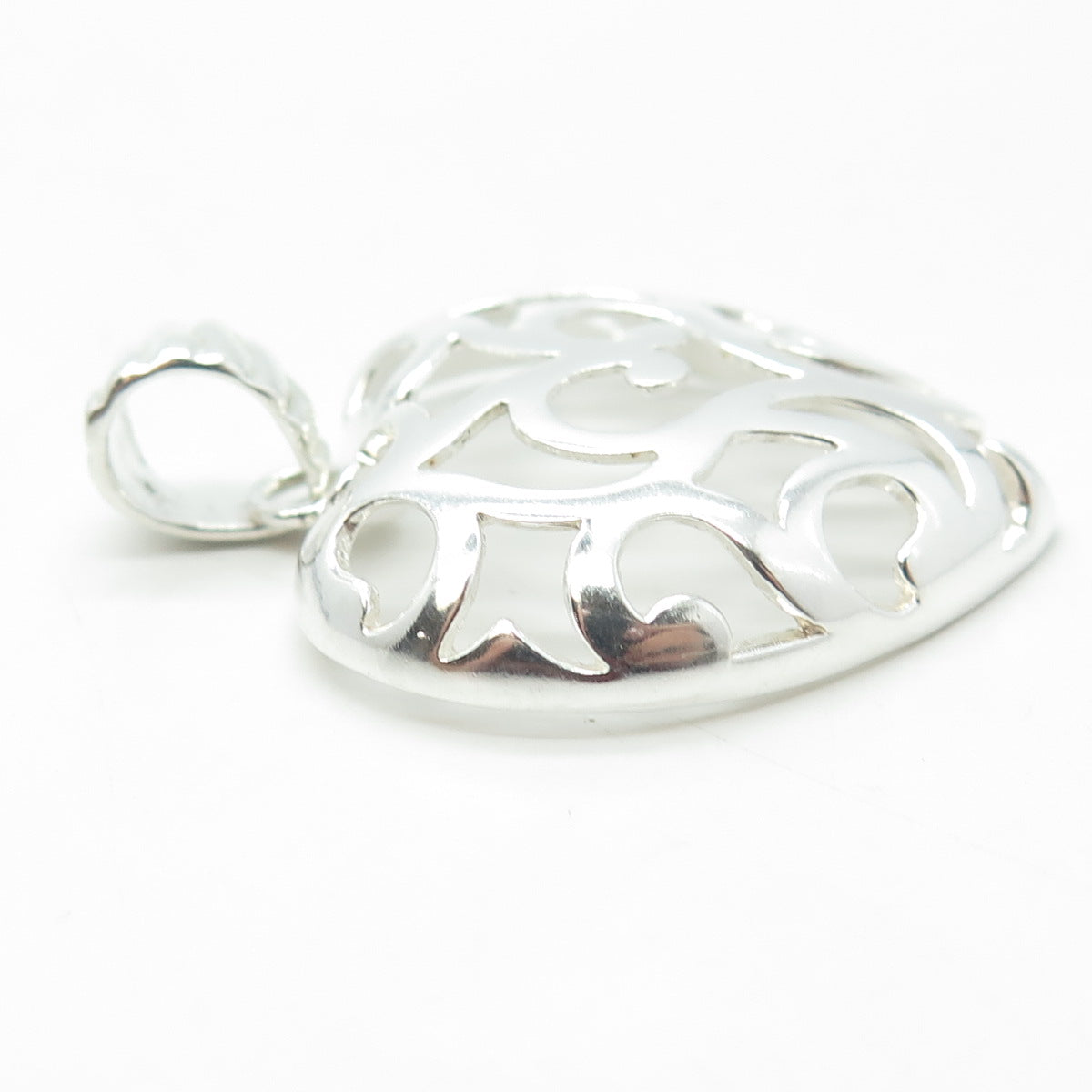 MILOR 925 Sterling Silver Vintage Italy Ornate Heart Pendant