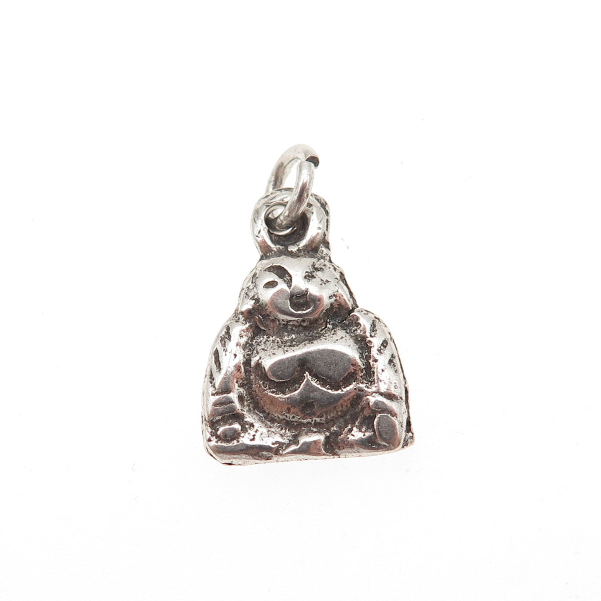 925 Sterling Silver Antique Art Deco Buddha Oxidized Mini Charm Pendant