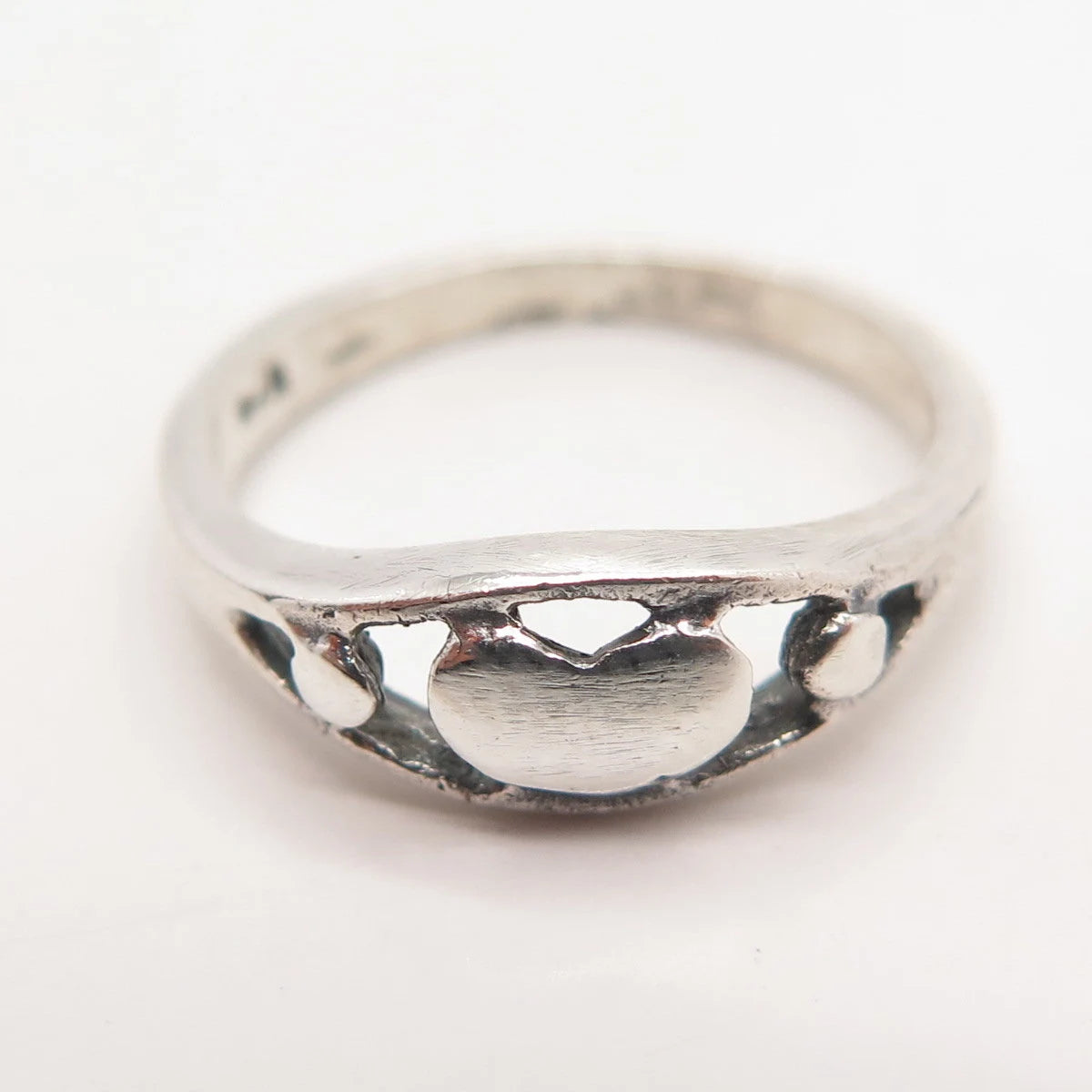 925 Sterling Silver Vintage Heart Ring Size 6.25