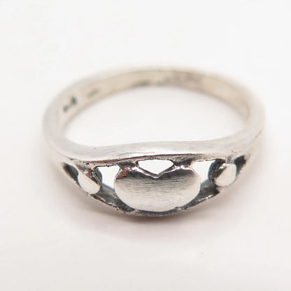 925 Sterling Silver Vintage Heart Ring Size 6.25