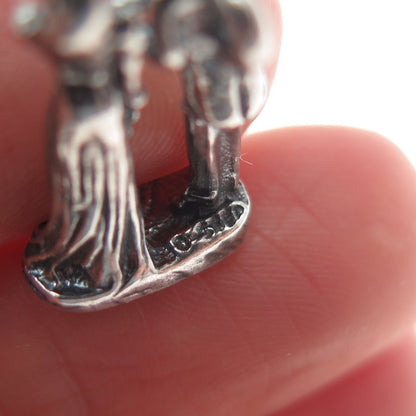 GRIFFITH & SONS CO 925 Sterling Silver Vintage Wedding Oxidized Slide Pendant