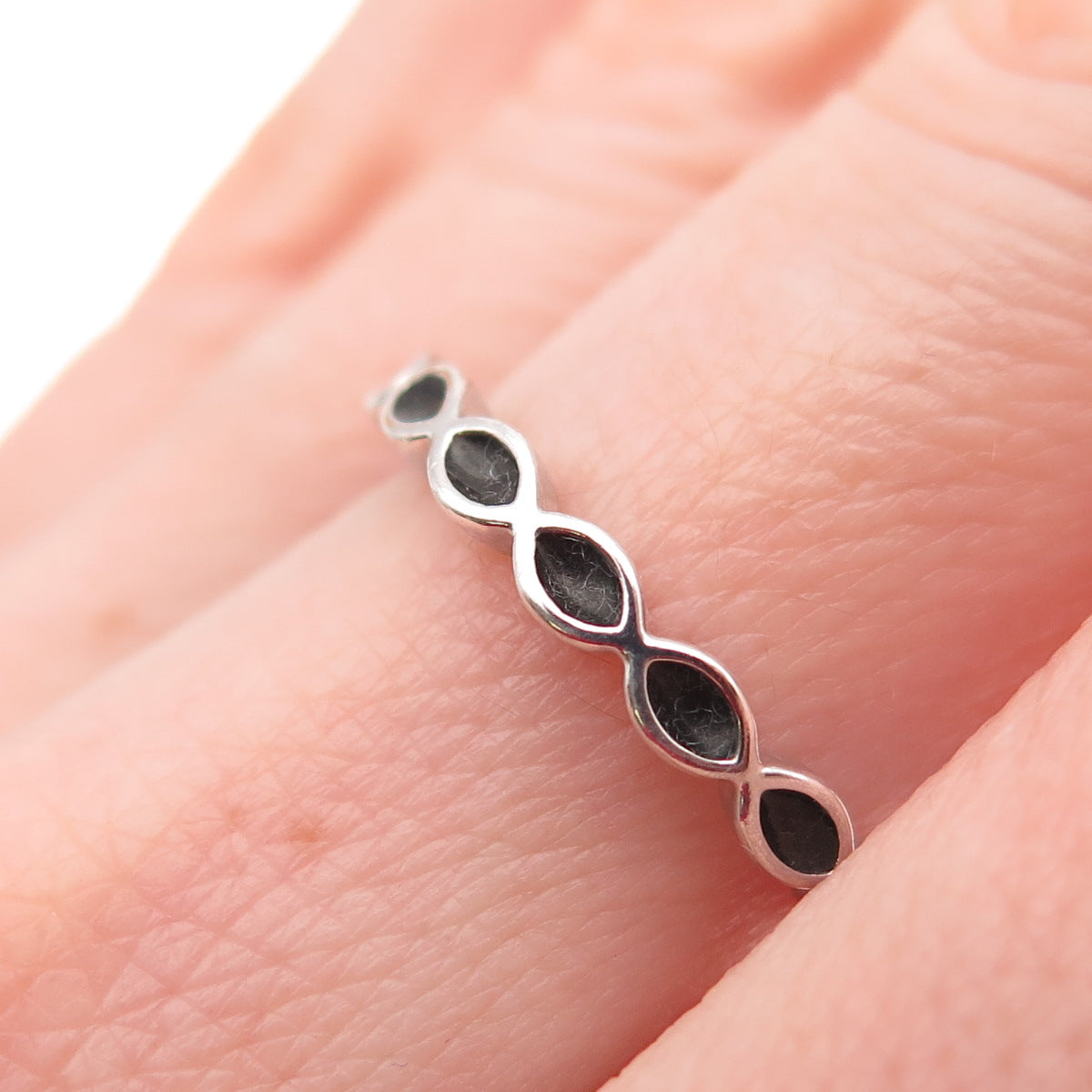 PANDORA 925 Sterling Silver Better Together Band Ring Size 6.75