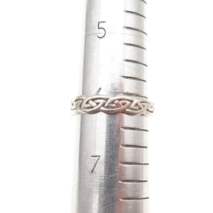 Avon 925 Sterling Silver Vintage Celtic Knot Oxidized Band Ring Size 6.25