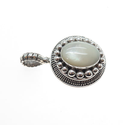 SUARTI BALI 925 Sterling Silver Vintage Real MOP Beaded Charm Pendant