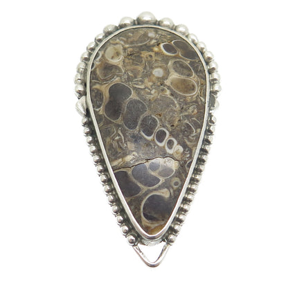 Z ARTIE YELLOWHORSE Old Pawn 925 Sterling Silver Vintage Fossil Pendant