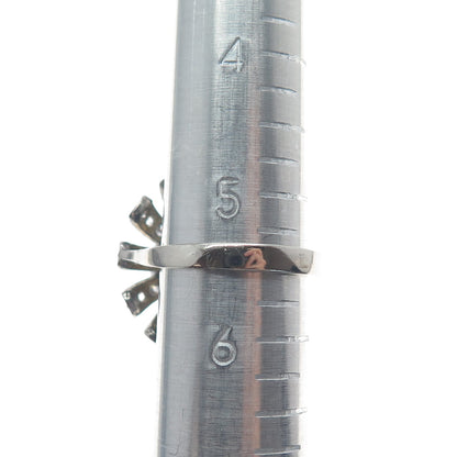 DBJ DEE BERKLE 925 Sterling Silver Vintage Faux Pearl & C Z Flower Ring Size 5.5