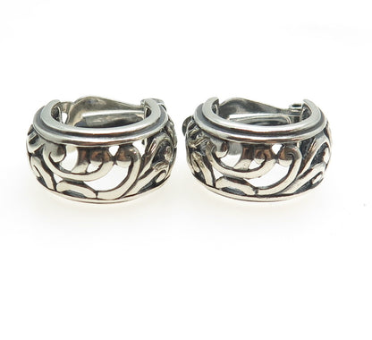 925 Sterling Silver Vintage Ornate Clip On Earrings