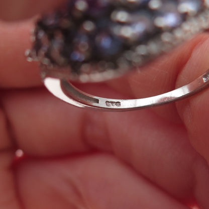 Chuck Clemency 925 Sterling Silver Real Diamond & Tanzanite Ring Size 8.25
