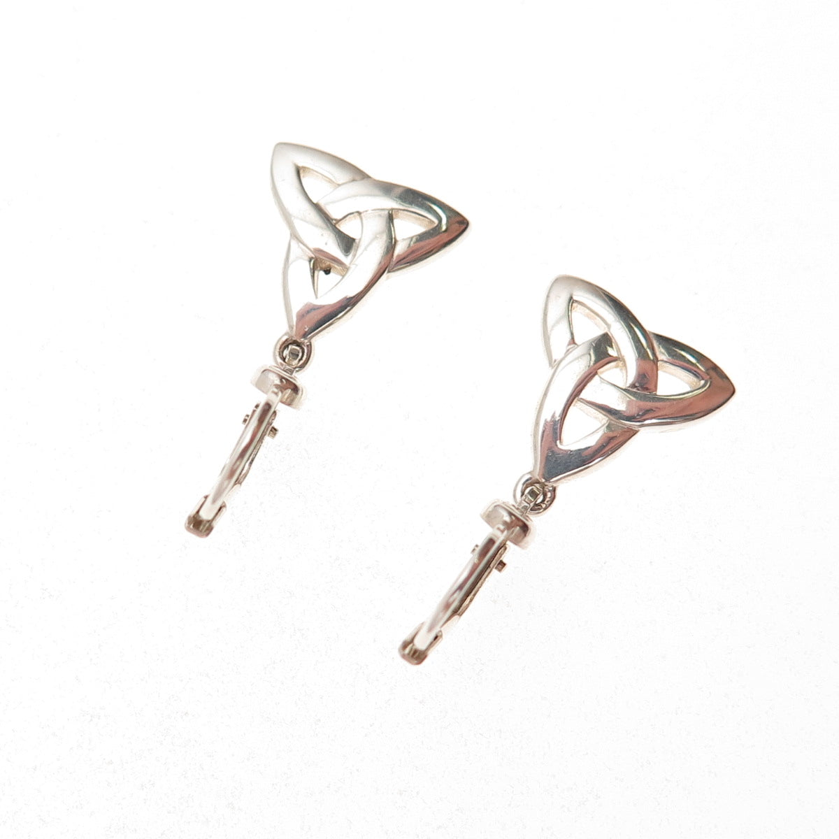 Solvar 925 Sterling Silver Vintage Celtic Trinity Knot Dangle Earrings