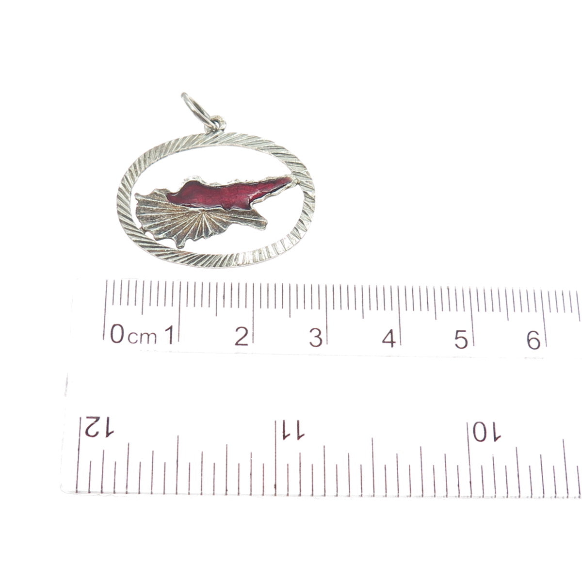 925 Sterling Silver Vintage Enamel Modernist Charm Pendant
