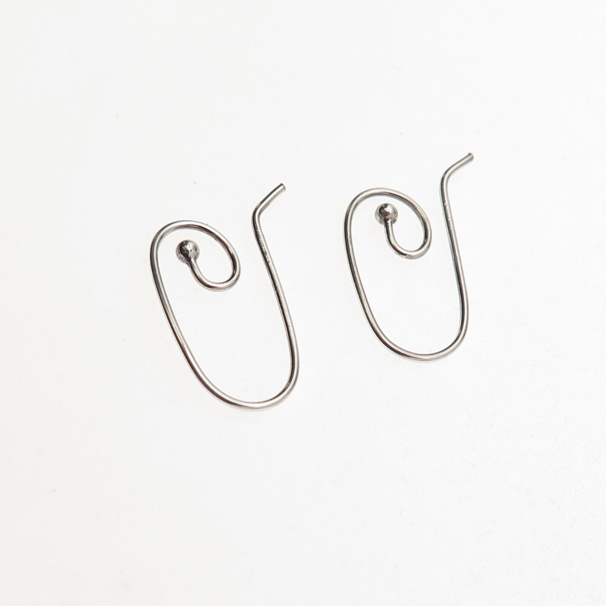 Pandora 925 Sterling Silver Spiral Hook Charm Holder Earrings