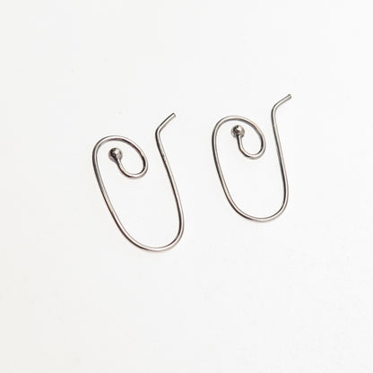 Pandora 925 Sterling Silver Spiral Hook Charm Holder Earrings