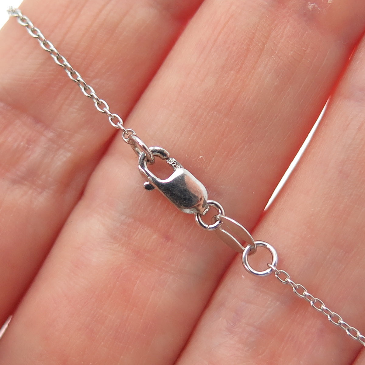 925 Sterling Silver Real Diamond Star Celestial Cable Chain Necklace 16-18"