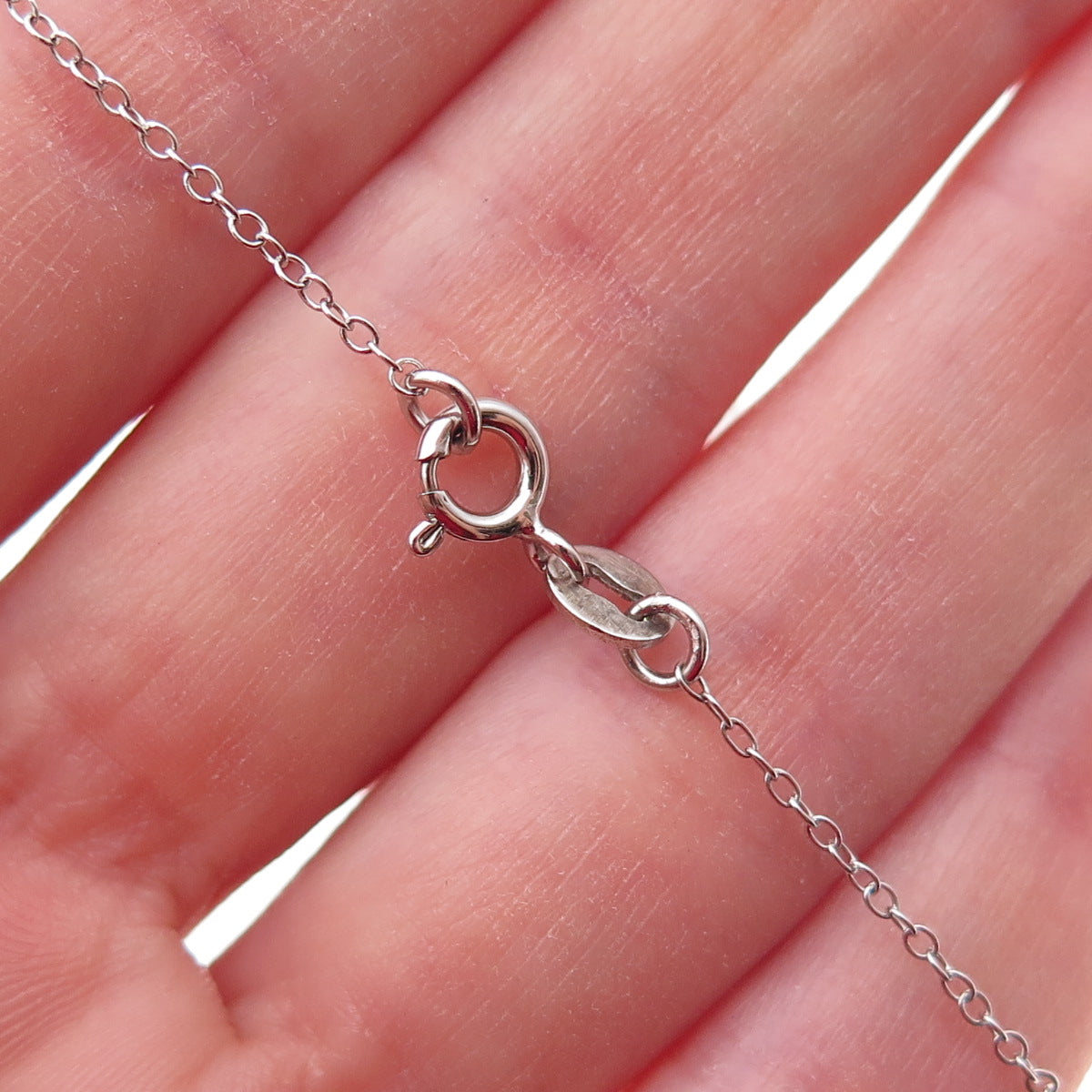925 Sterling Silver Vintage Italy Star Cable Chain Necklace 18"